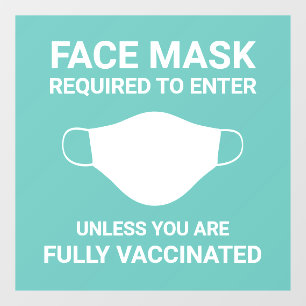 Autocollant Pour Fenêtre Masque Facial Requis 