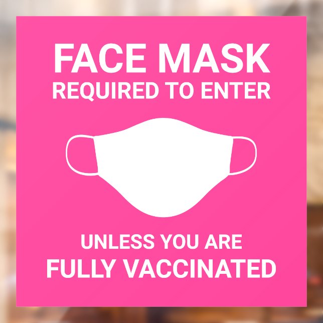 Autocollant Pour Fenêtre Masque Visage Rose Lumineux Requis Signal Fenêtre  (Feuille 2)
