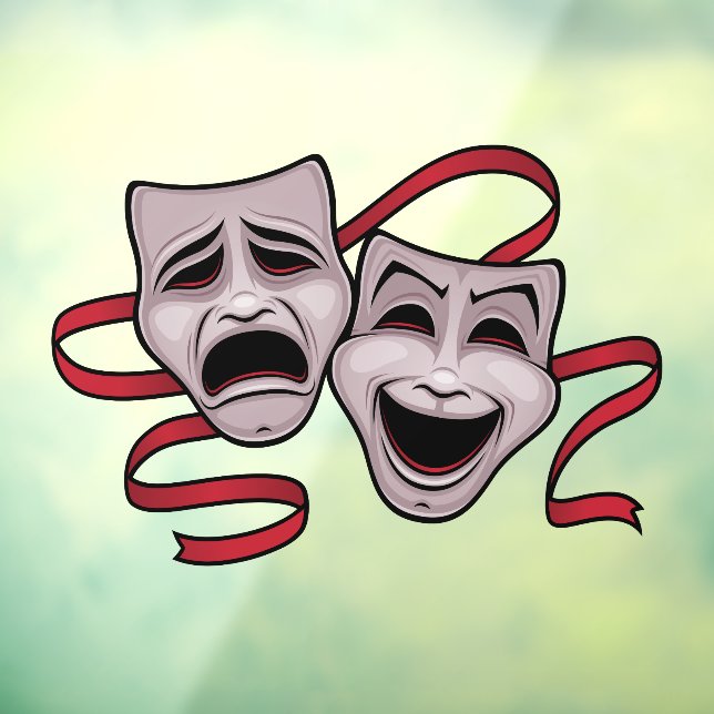 Autocollant Pour Fenêtre Masques De Théâtre Comédie Et Tragédie (Feuille 3)