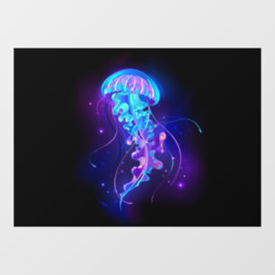 Autocollant Pour Fenêtre Méduse vibrante aux couleurs lumineuses