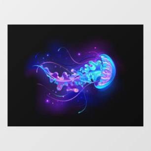 Autocollant Pour Fenêtre Méduse vibrante aux couleurs lumineuses