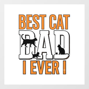 Autocollant Pour Fenêtre Meilleur Papa Chat du Monde Design de Chemise Vint