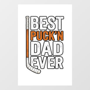 Autocollant Pour Fenêtre Meilleur Puck'n Papa Hockey Père Vector Design_1