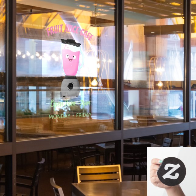 Autocollant Pour Fenêtre Mélangeur de nourriture heureuse mignon appareil d (Fenêtre du restaurant)