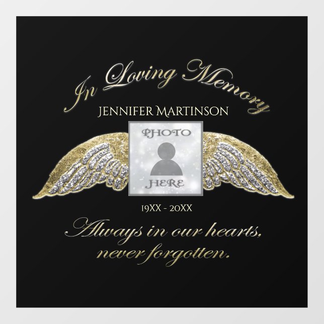 Autocollant Pour Fenêtre Mémorial Photo Personnalisé En Mémoire D'Amour (Feuille)