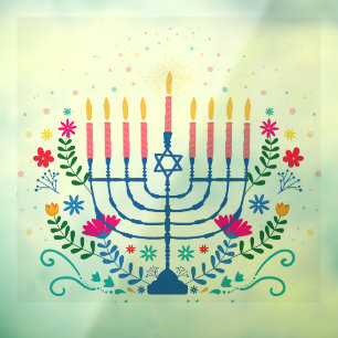 Autocollant Pour Fenêtre Menorah Hannukah 