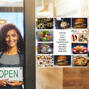Autocollant Pour Fenêtre Menu Café Café Thé Collage Photo Entreprise Person