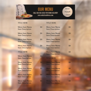 Autocollant Pour Fenêtre Menu de nourriture Restauration Traiteur Entrepris