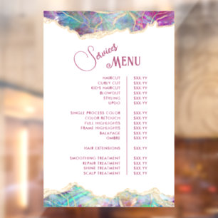 Autocollant Pour Fenêtre Menu de services de conception d'opale aquamarine 
