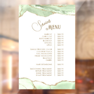 Autocollant Pour Fenêtre Menu des services d'agate rose blush