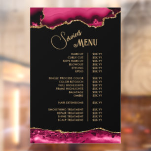 Autocollant Pour Fenêtre Menu des services de l'agate rouge magenta