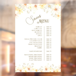 Autocollant Pour Fenêtre Menu des services de marguerites