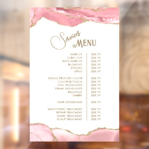 Autocollant Pour Fenêtre Menu des services en Agate Blush Rose