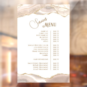 Autocollant Pour Fenêtre Menu des services Ivory Gold Agate