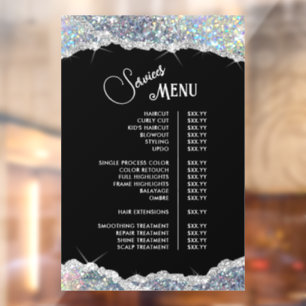 Autocollant Pour Fenêtre Menu Faux Silver Iridescente Parties scintillant S