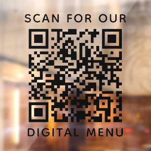 Autocollant Pour Fenêtre Menu numérique QR Code professionnel