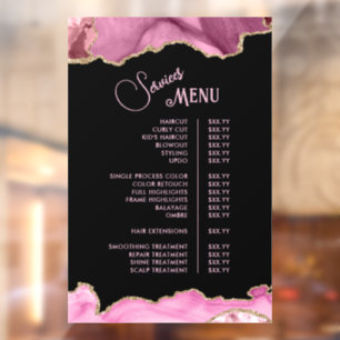 Autocollant Pour Fenêtre Menu Services Agate Rose Chaud