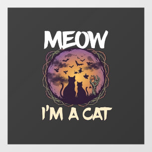 Autocollant Pour Fenêtre Meow Am Cat Halloween Night Witch Pumpkin_1