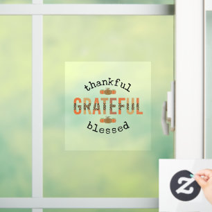 Autocollant Pour Fenêtre Merci Grateful Blessé mignon automne Thanksgiving