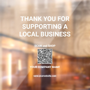 Autocollant Pour Fenêtre Merci pour soutenir les entreprises locales   Code