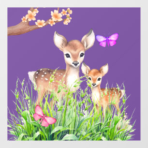 Autocollant Pour Fenêtre Mère et bébé cerf