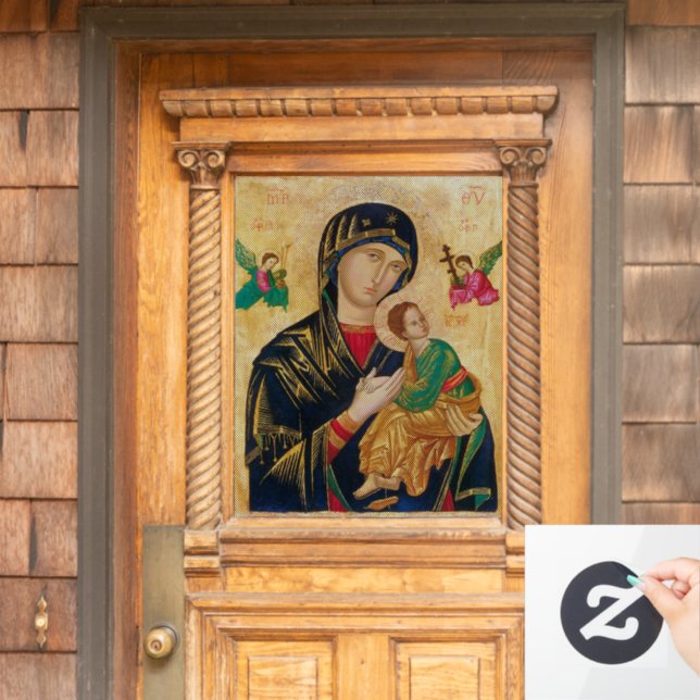 AUTOCOLLANT POUR FENÊTRE MÈRE MARIE 'VERRE STAINÉ BÉBÉ JÉSUS FENÊTRE CLAIR (Porte d'accueil)