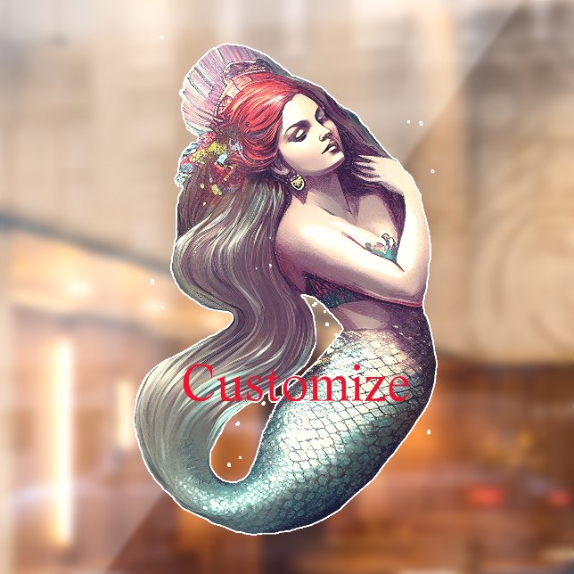 Autocollant Pour Fenêtre Mermaid Beauté de Redhead Thunder_Cove (Feuille 2)