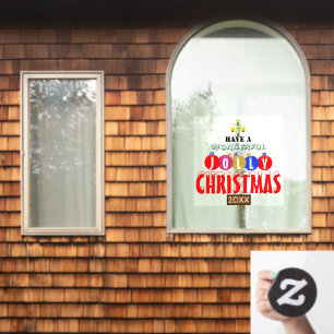 Autocollant Pour Fenêtre Merveilleux Jolly Arbre de Noël