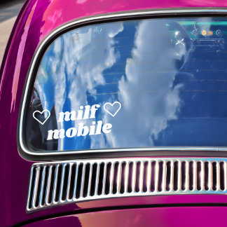 Autocollant Pour Fenêtre MILF Mobile White Slogan Funny Sexy Mom Car