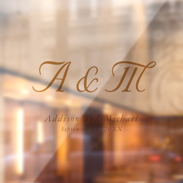 Autocollant Pour Fenêtre Minimal, Élégant, Monogramme, Mariage (Feuille 2)