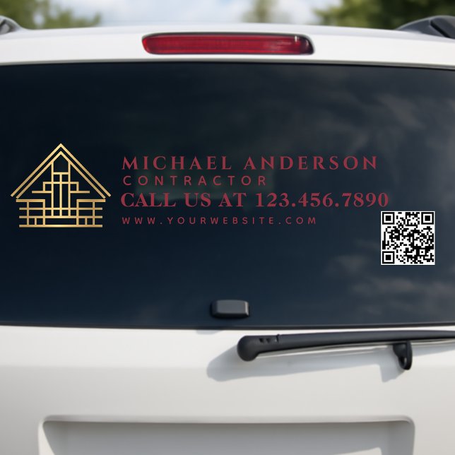 Autocollant Pour Fenêtre Minimalist Home Building Construction Car Truck QR (Créateur téléchargé)
