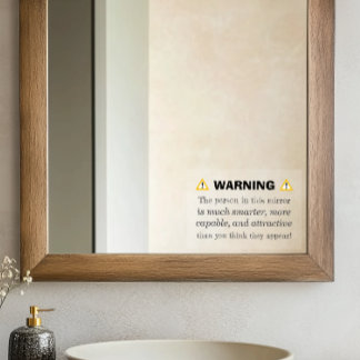 Autocollant Pour Fenêtre Miroir d'avertissement motivationnel - Affirmation