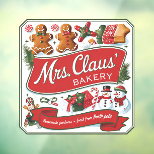 Autocollant Pour Fenêtre Mme, boulangerie Claus Noël