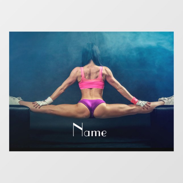 Autocollant Pour Fenêtre Modèle de condition physique féminine Split Thunde (Feuille)