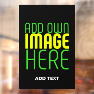 AUTOCOLLANT POUR FENÊTRE MODELE DE TEXTE D'IMAGE NOIRE SIMPLE ET MODIFIABLE