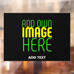 AUTOCOLLANT POUR FENÊTRE MODELE DE TEXTE D'IMAGE NOIRE SIMPLE ET MODIFIABLE