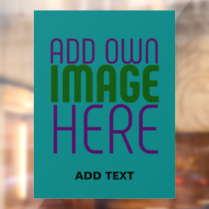 AUTOCOLLANT POUR FENÊTRE MODELE DE TEXTE D'IMAGE VERT SARCELLE ÉDITABLE MOD