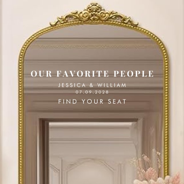 Autocollant Pour Fenêtre Moderne Nos gens préférés Mariage miroir Decal (Créateur téléchargé)