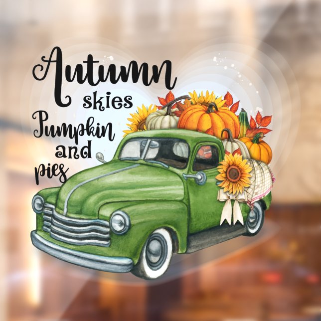 Autocollant Pour Fenêtre Moderne Thanksgiving Belle collection d'automne (Feuille 2)