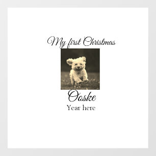 Autocollant Pour Fenêtre Mon premier Noël ajouter le nom de l'animal date a