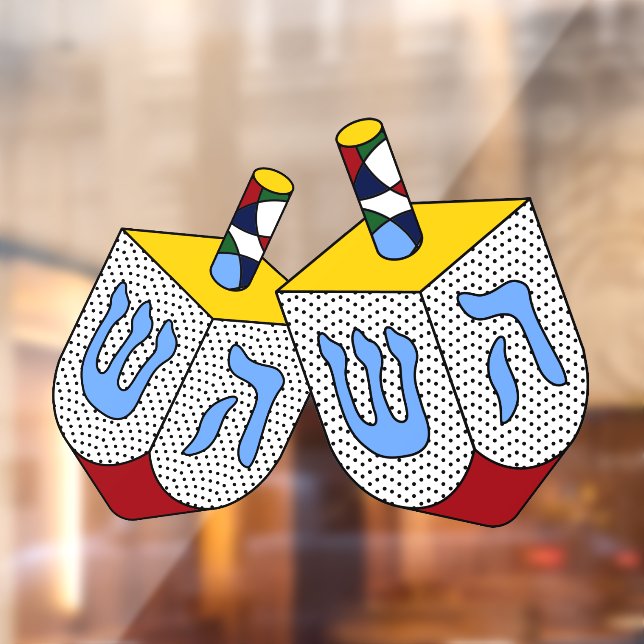 Autocollant Pour Fenêtre Mondrian Polka Dot Dreidels (Feuille 2)