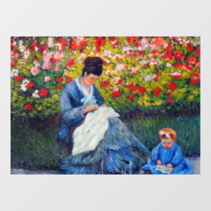 Autocollant Pour Fenêtre Monet mère et enfant dans le jardin