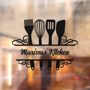 Autocollant Pour Fenêtre Monogramme de cuisine fractionnée customisée