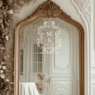 Autocollant Pour Fenêtre Monogramme Mariage moderne Miroir assise Tableau D