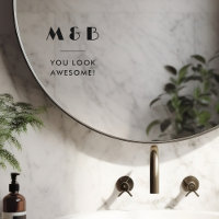 Monogramme noir moderne Mariage Salle de bain miro