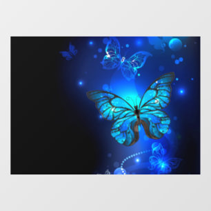 Autocollant Pour Fenêtre Morpho Butterfly in the Dark Background