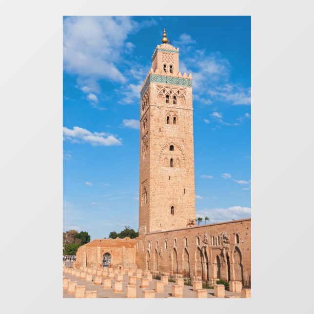 Autocollant Pour Fenêtre Mosquée de la Koutoubia - Marrakech, Maroc (Feuille)