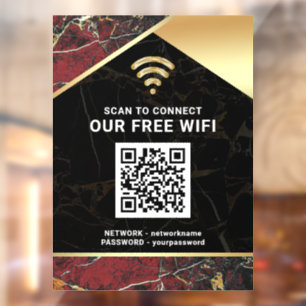 Autocollant Pour Fenêtre Mot de passe de réseau Wifi avec QR Code élégant B