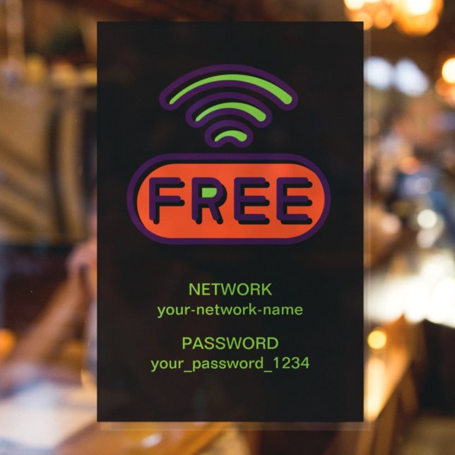 Autocollant Pour Fenêtre Mot de passe Internet WIFI gratuit (Créateur téléchargé)