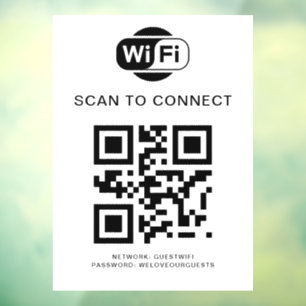 Autocollant Pour Fenêtre Mot de passe Wifi Scannez le code QR pour vous c